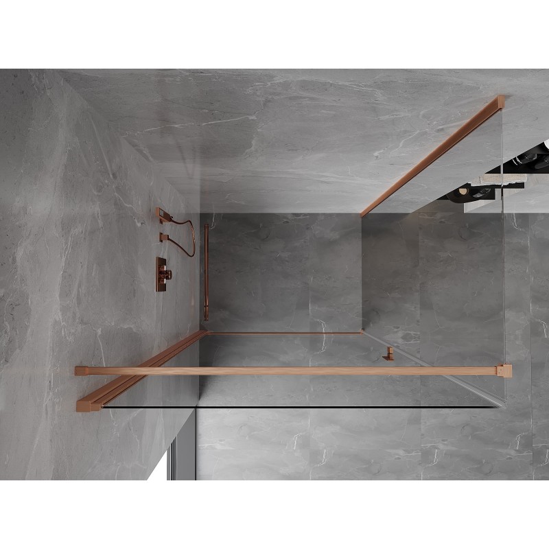 Mexen Mist-B Duschkabine mit Schwenktür 95 x 80 cm, transparent, gebürstetes Kupfer - 8A2T-095-080-65-00
