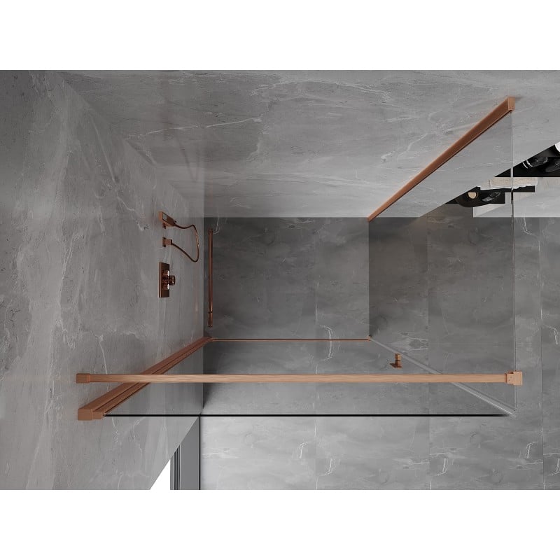 Mexen Mist-B Duschkabine mit Schwingtür 85 x 120 cm, transparent, gebürstetes Kupfer - 8A2T-085-120-65-00