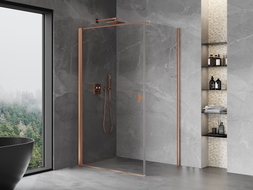 Mexen Mist-B Duschkabine schwenkbar 80 x 95 cm, transparent, gebürstetes Kupfer - 8A2T-080-095-65-00