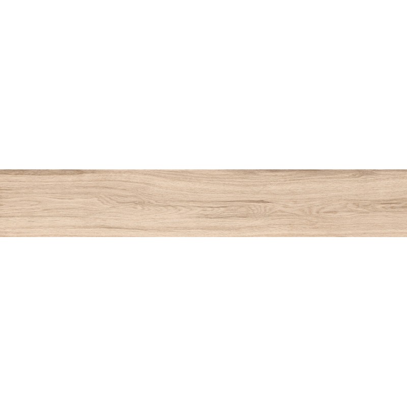 Mexen Hirera Beige glasierte rechteckige Feinsteinzeugfliese G1, holzähnliche Boden- und Wandfliese 120 x 20 cm, matt