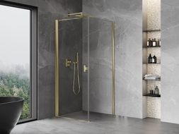 Mexen Mist-B Duschkabine, schwenkbar 95 x 95 cm, transparent, gold - 8A2T-095-095-50-00