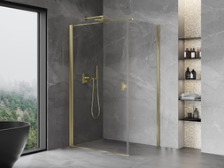 Mexen Mist-B Duschkabine schwenkbar 80 x 100 cm, transparent, gold - 8A2T-080-100-50-00