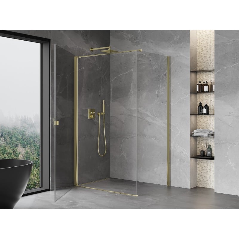 Mexen Mist-B Duschkabine mit Tür 70 x 100 cm, transparent, gold - 8A2T-070-100-50-00