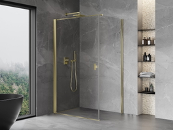 Mexen Mist-B Duschkabine mit Drehtür 100 x 70 cm, transparent, gold - 8A2T-100-070-50-00