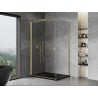 Mexen Mist-B Duschkabine, 90 x 100 cm, transparent, gebürstetes Gold - 8A2T-090-100-55-00