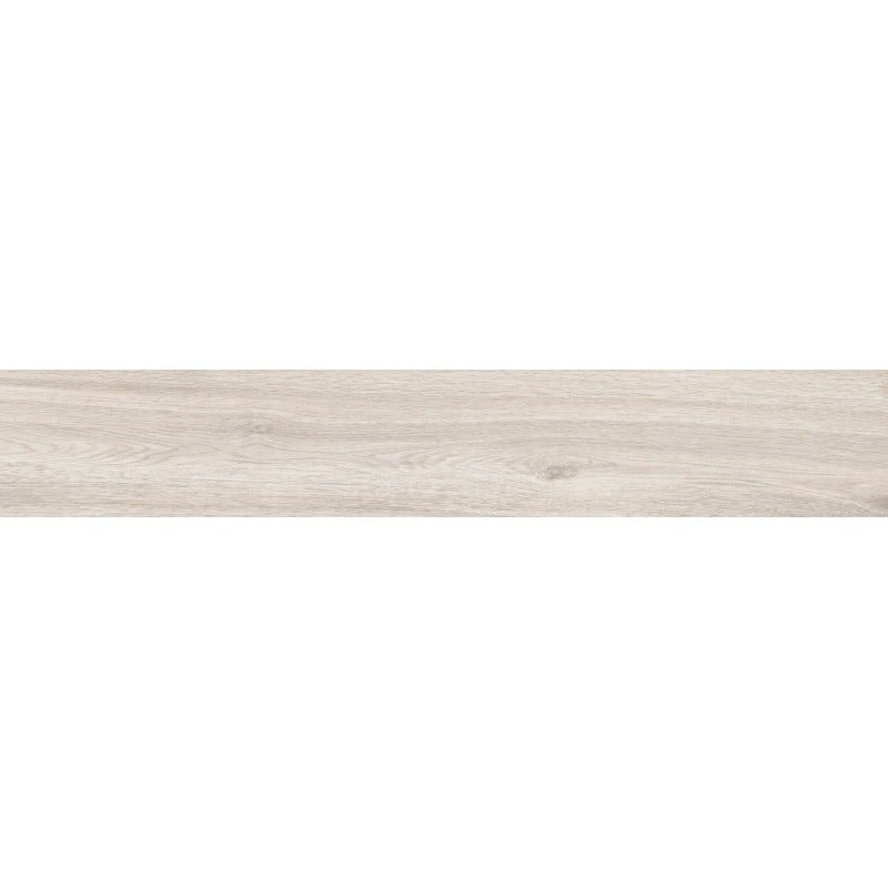 Mexen Hirera Weißes glasiertes Feinsteinzeug rek. G1, holzähnliche Boden- und Wandfliese 120 x 20 cm, matt - TL611-120-020-09