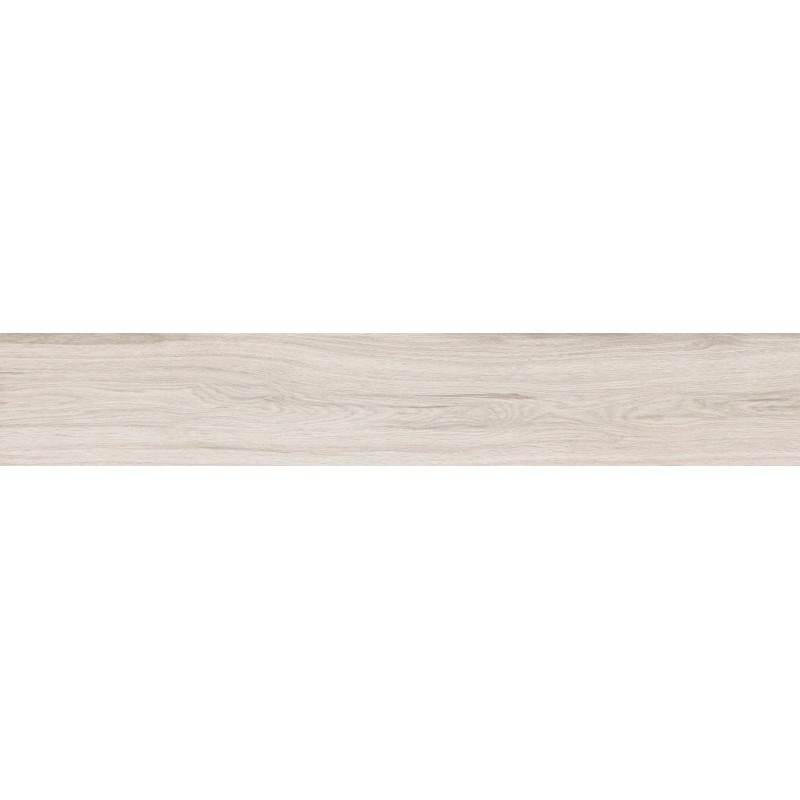 Mexen Hirera Weißes glasiertes Feinsteinzeug rek. G1, holzähnliche Boden- und Wandfliese 120 x 20 cm, matt - TL611-120-020-09