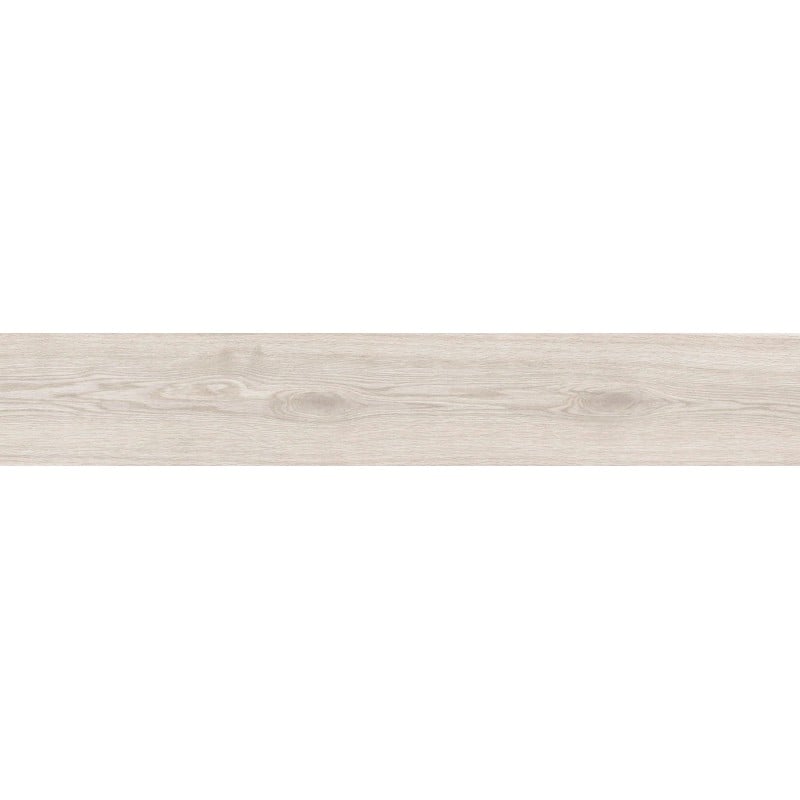 Mexen Hirera Weißes glasiertes Feinsteinzeug rek. G1, holzähnliche Boden- und Wandfliese 120 x 20 cm, matt - TL611-120-020-09