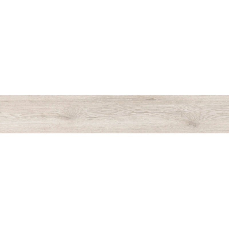 Mexen Hirera Weißes glasiertes Feinsteinzeug rek. G1, holzähnliche Boden- und Wandfliese 120 x 20 cm, matt - TL611-120-020-09