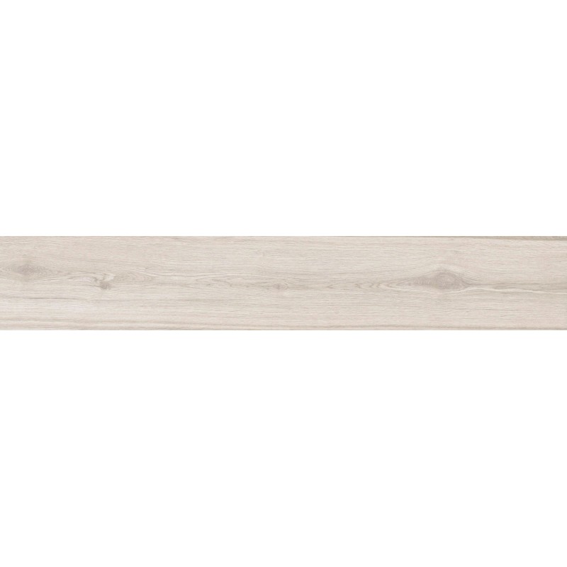 Mexen Hirera Weißes glasiertes Feinsteinzeug rek. G1, holzähnliche Boden- und Wandfliese 120 x 20 cm, matt - TL611-120-020-09