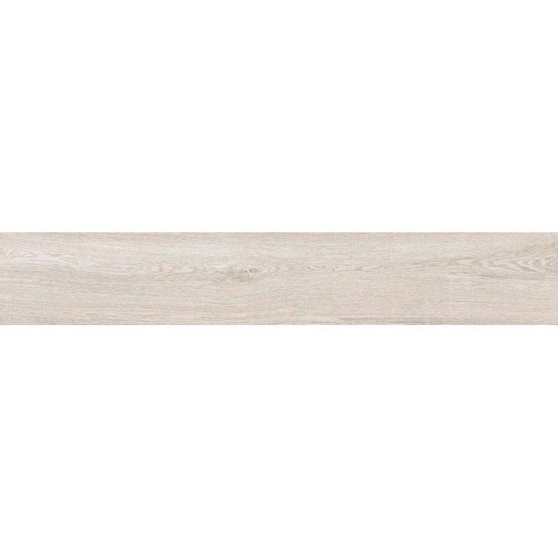 Mexen Hirera Weißes glasiertes Feinsteinzeug rek. G1, holzähnliche Boden- und Wandfliese 120 x 20 cm, matt - TL611-120-020-09
