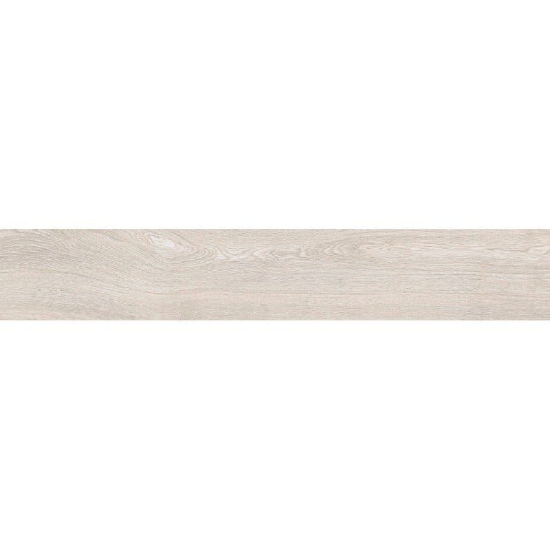 Mexen Hirera Weißes glasiertes Feinsteinzeug rek. G1, holzähnliche Boden- und Wandfliese 120 x 20 cm, matt - TL611-120-020-09