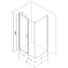 Mexen Apia Duschkabine Schiebetür 90 x 80 cm, transparent, chrom + Duschelement Flat, schwarz - 840-090-080-01-00-4070