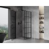 Mexen Mist-B Duschkabine, schwenkbar, links 80 x 80 cm, schwarzes Gitter, schwarz - 8A2T-080-080-70-77-L