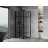 Mexen Mist-B Duschkabine links öffnend 90 x 90 cm, schwarzes Gitter, schwarz - 8A2T-090-090-70-77-L