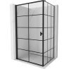 Mexen Mist-B Duschkabine, aufklappbar, links, 90 x 80 cm, schwarzes Gitter, schwarz - 8A2T-090-080-70-77-L