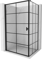 Mexen Mist-B Duschkabine schwenkbar links 80 x 85 cm, schwarzes Gitter, schwarz - 8A2T-080-085-70-77-L