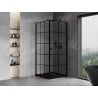 Mexen Mist-B Duschkabine rechts 70 x 70 cm, schwarzes Gitter, schwarz - 8A2T-070-070-70-77-P