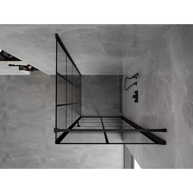 Mexen Mist-B Duschkabine rechts 70 x 70 cm, schwarzes Gitter, schwarz - 8A2T-070-070-70-77-P