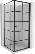 Mexen Mist-B Duschkabine rechts 70 x 70 cm, schwarzes Gitter, schwarz - 8A2T-070-070-70-77-P