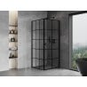 Mexen Mist-B Duschkabine rechts 70 x 70 cm, schwarzes Gitter, schwarz - 8A2T-070-070-70-77-P