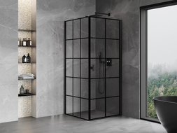 Mexen Mist-B Duschkabine rechts 70 x 70 cm, schwarzes Gitter, schwarz - 8A2T-070-070-70-77-P