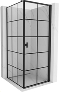 Mexen Mist-B Duschkabine rechts öffnend 80 x 80 cm, schwarz kariert, schwarz - 8A2T-080-080-70-77-P