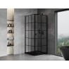 Mexen Mist-B Duschkabine rechts öffnend 100 x 100 cm, schwarzes Gitter, schwarz - 8A2T-100-100-70-77-P