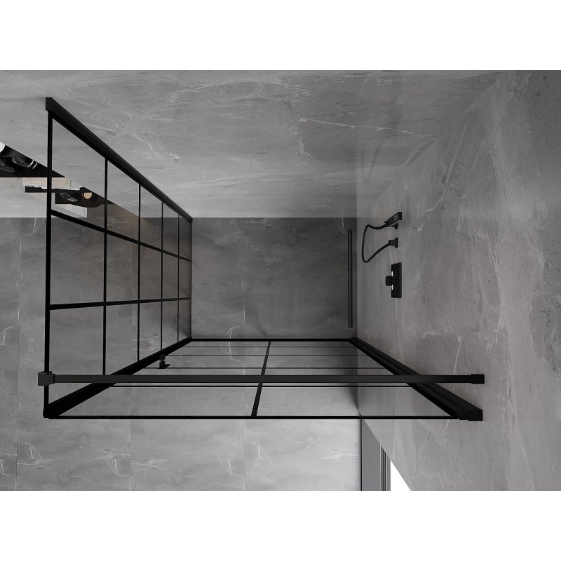 Mexen Mist-B Duschkabine rechte Tür 100 x 70 cm, schwarzes Gitter, schwarz - 8A2T-100-070-70-77-P