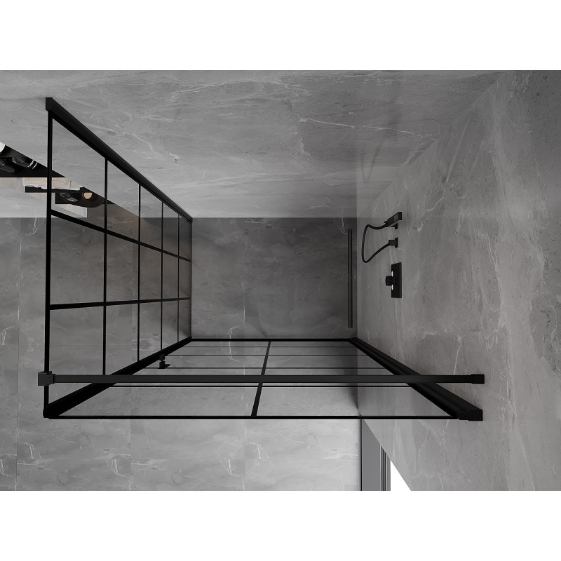 Mexen Mist-B Duschkabine mit Schwingtür rechts 80 x 75 cm, schwarzes Gitter, schwarz - 8A2T-080-075-70-77-P