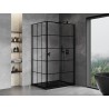 Mexen Mist-B Duschkabine rechts 90 x 110 cm, schwarzes Gitter, schwarz - 8A2T-090-110-70-77-P