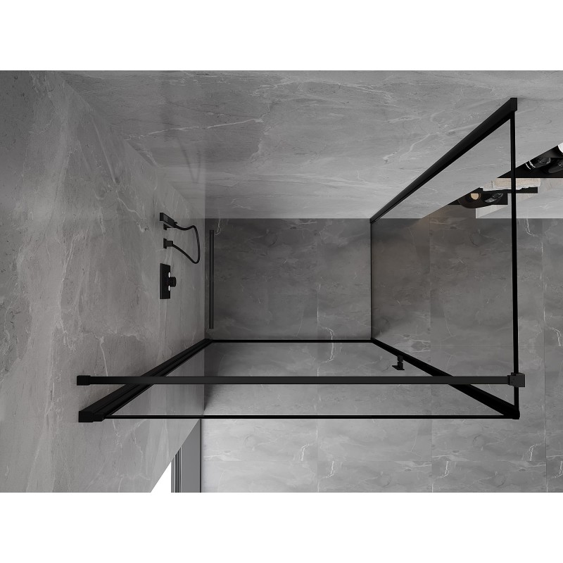 Mexen Mist-B Duschkabine links öffnend 80 x 75 cm, schwarzer Rahmen, schwarz - 8A2T-080-075-70-70-L