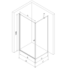 Mexen Pretoria Duschkabine schwenkbar 70 x 80 cm, Graphit, Chrom + Flat-Duschwanne, schwarz - 852-070-080-01-40-4070