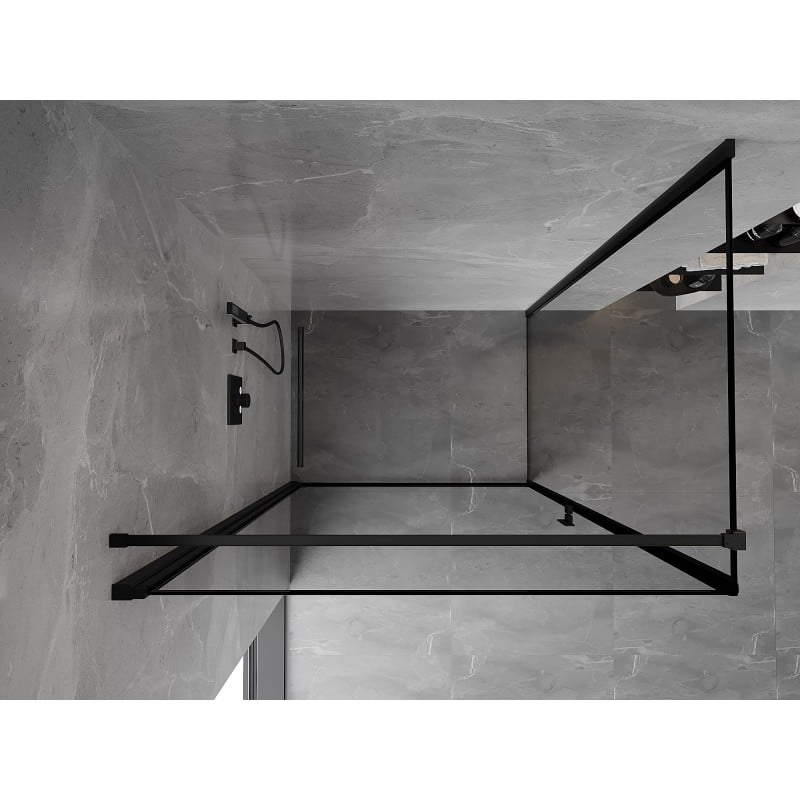 Mexen Mist-B Duschkabine, schwingtür links 80 x 120 cm, schwarzer Rahmen, schwarz - 8A2T-080-120-70-70-L