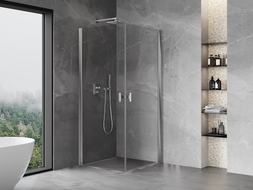 Mexen Mist-B Duo Pendeltür-Duschkabine 80 x 80 cm, transparent, Chrom - 8A2-080-080-01-00
