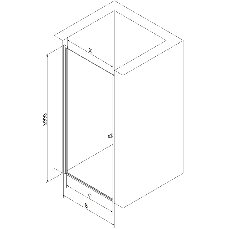 Mexen Pretoria schwenkbare Duschabtrennung 100 cm, transparent, schwarz - 852-100-000-70-00