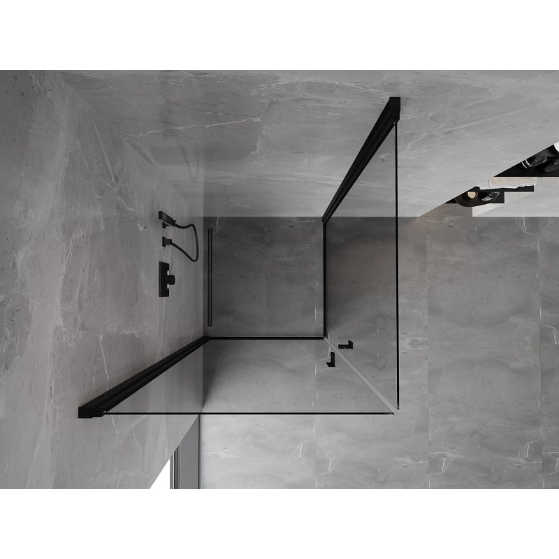 Mexen Mist-B Duo Duschkabine, schwenkbar, 90 x 90 cm, transparent, schwarz - 8A2-090-090-70-00