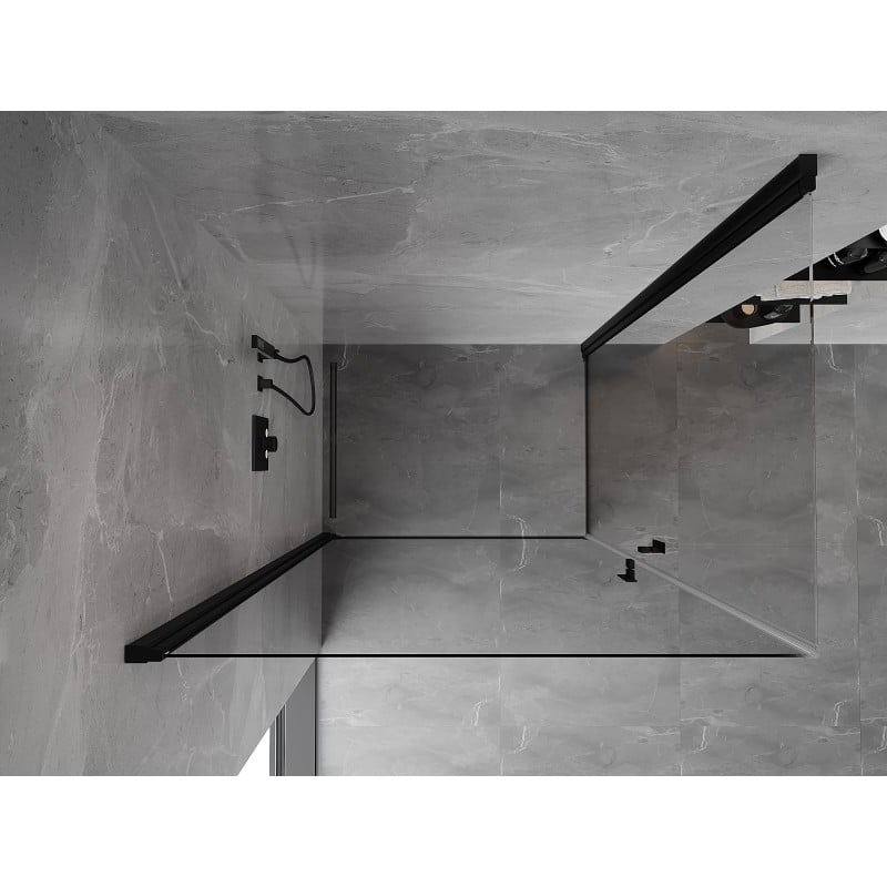 Mexen Mist-B Duo Duschkabine schwenkbar 85 x 75 cm, transparent, schwarz - 8A2-085-075-70-00