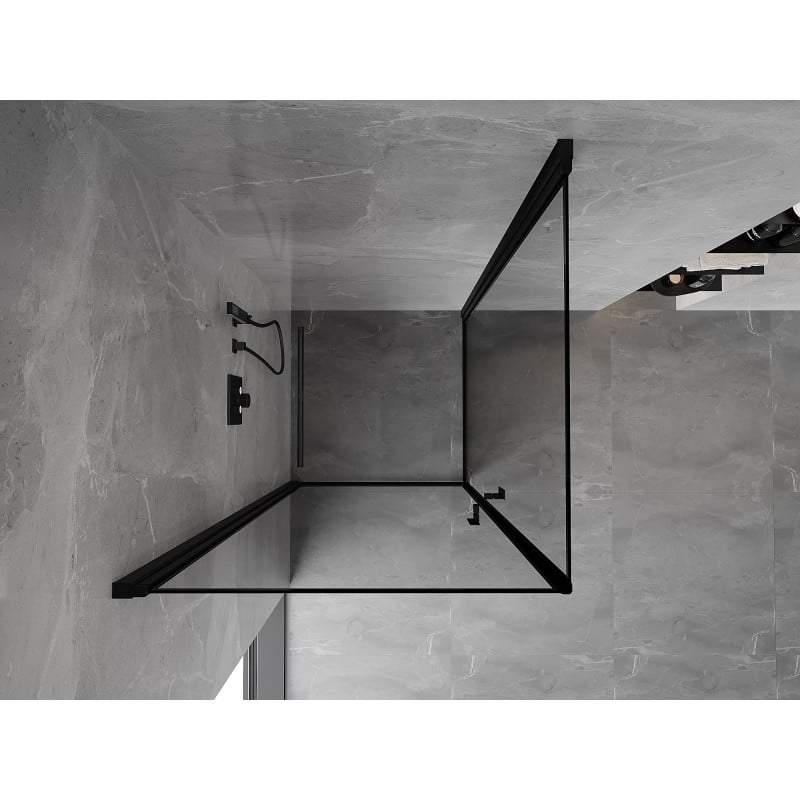 Mexen Mist-B Duo Duschkabine schwenkbar 90 x 90 cm, schwarzer Rahmen, schwarz - 8A2-090L-090P-70-70
