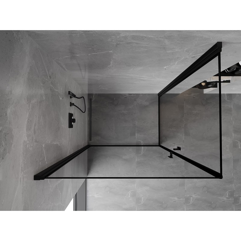 Mexen Mist-B Duo Duschkabine schwenkbar 70 x 90 cm, schwarzer Rahmen, schwarz - 8A2-070L-090P-70-70