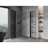 Mexen Mist-B Duo Duschkabine zum Öffnen 70 x 70 cm, schwarzes Gitter, schwarz - 8A2-070L-070P-70-77