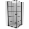 Mexen Mist-B Duo Duschkabine schwenkbar 100 x 100 cm, schwarzes Gitter, schwarz - 8A2-100L-100P-70-77