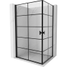 Mexen Mist-B Duo Duschkabine schwenkbar 100 x 80 cm, schwarz Gitter, schwarz - 8A2-100L-080P-70-77