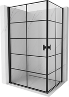 Mexen Mist-B Duo Duschkabine Schwenkbar 90 x 100 cm, schwarzes Gitter, Schwarz - 8A2-090L-100P-70-77
