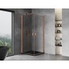 Mexen Mist-B Duo Duschkabine schwenkbar 75 x 75 cm, transparent, gebürstetes Kupfer - 8A2-075-075-65-00