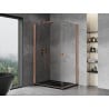 Mexen Mist-B Duo Duschkabine Schwenkbar 90 x 70 cm, transparent, gebürstetes Kupfer - 8A2-090-070-65-00