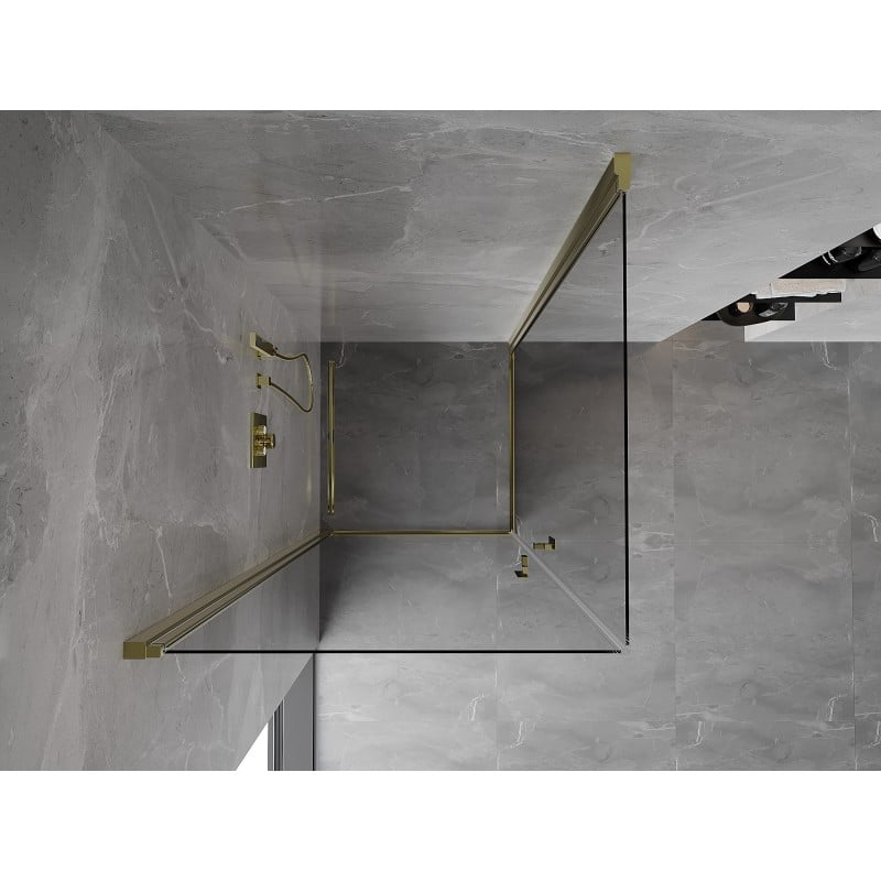 Mexen Mist-B Duo Duschkabine mit Schwingtür 75 x 75 cm, transparent, gold - 8A2-075-075-50-00