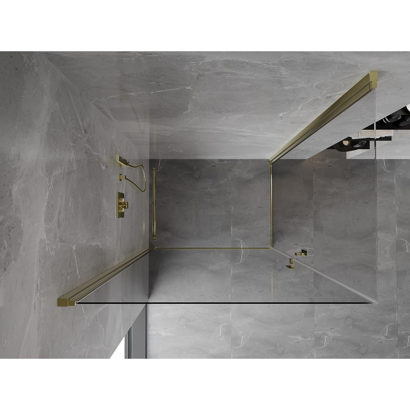 Mexen Mist-B Duo Duschkabine schwenkbar 90 x 75 cm, transparent, gold - 8A2-090-075-50-00