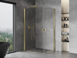 Mexen Mist-B Duo Pendeltür-Duschkabine 85 x 80 cm, transparent, gold - 8A2-085-080-50-00