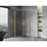 Mexen Mist-B Duo Duschkabine Pendeltür 75 x 75 cm, transparent, gebürstetes Gold - 8A2-075-075-55-00